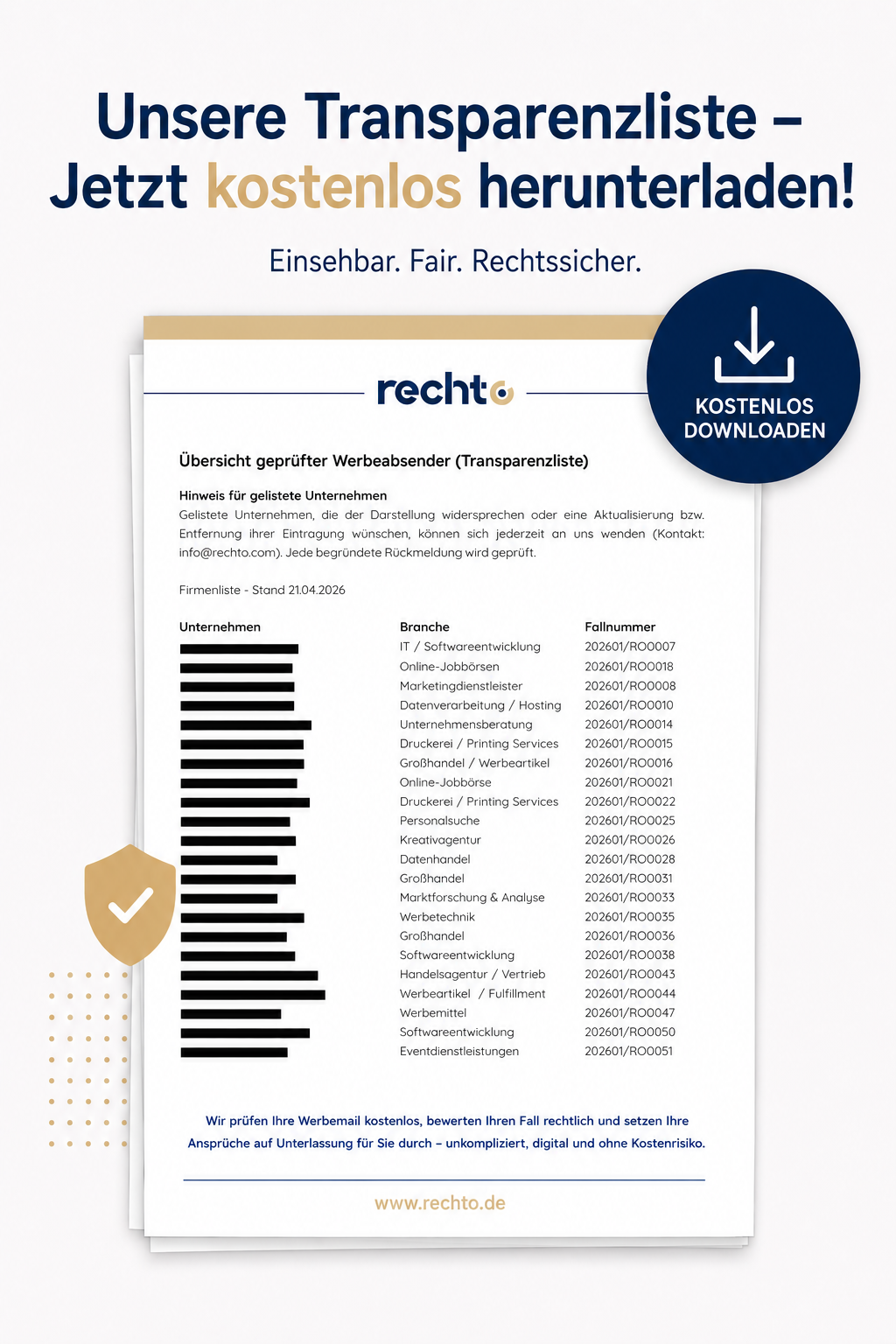 Unsere Transparenzliste